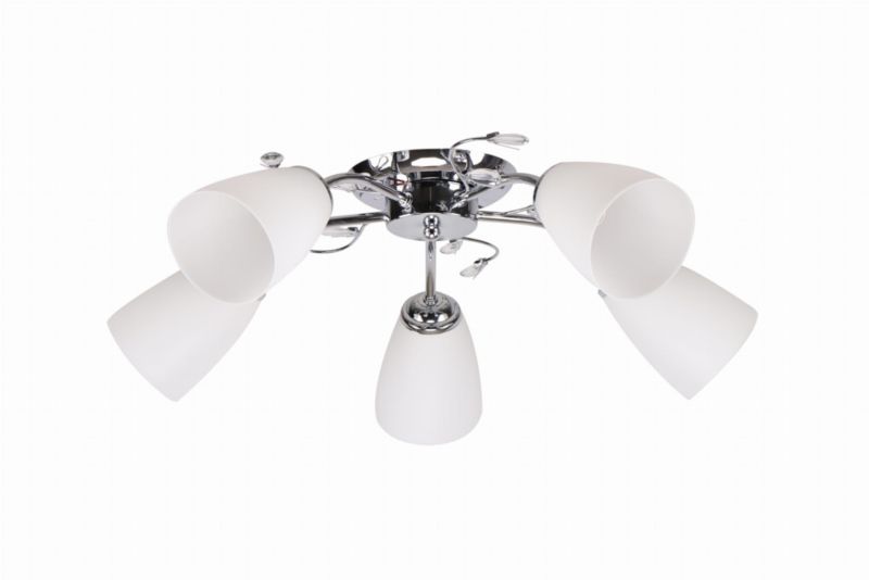 Lampa sufitowa wisząca Candellux Ursella chromowana biała wym: 18 x 56 x 56 cm 5xE14 x 40W 1 szt.
