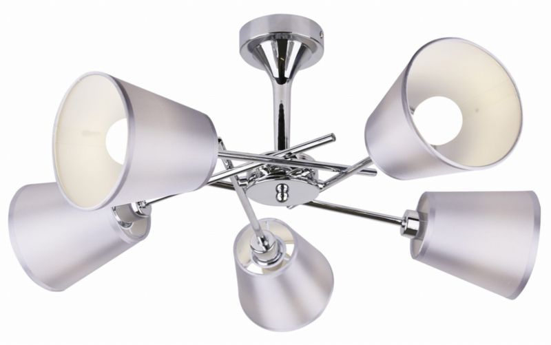 Lampa sufitowa wisząca Candellux Vox chromowana srebrna wym: 40 x 56 x 56 cm 5xE14 x 40W 1 szt.
