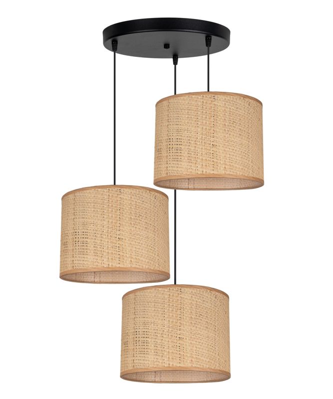 Lampa sufitowa wisząca IRMA HEXE E27 rattan 3 x 60W naturalny H0464 1 szt.