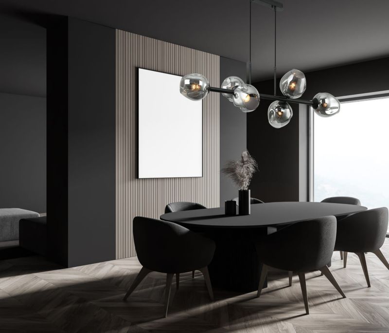 Lampa sufitowa wisząca Italux Borgo 4462 czarna-dymiona 100 cm szerokości 6xE27 x 40W 1 szt.