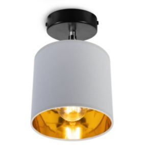 Lampa sufitowa wisząca kinkiet Light Home LH Gama 1x E27 60W jasny szary/złoty 1szt.