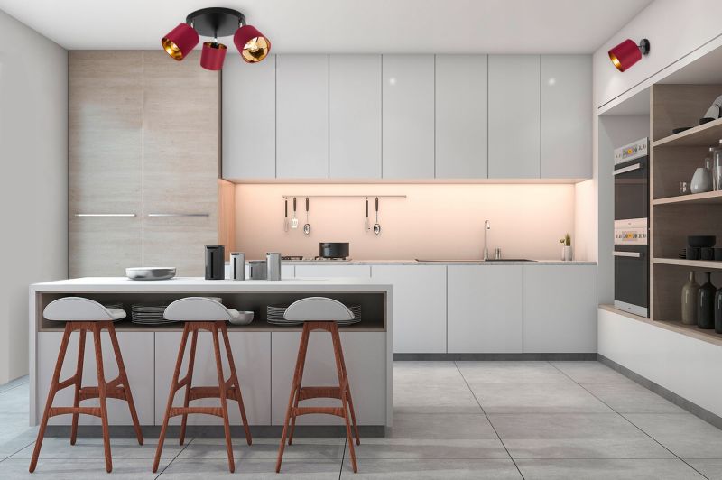 Lampa sufitowa wisząca kinkiet Light Home LH Gama 1x E27 60W karminowy/złoty 1szt.