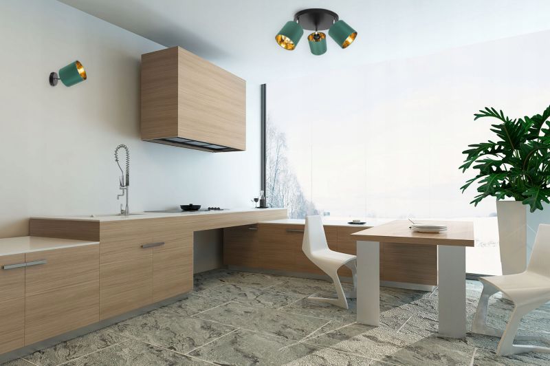 Lampa sufitowa wisząca kinkiet Light Home LH Gama 1x E27 60W zielony/złoty 1szt.