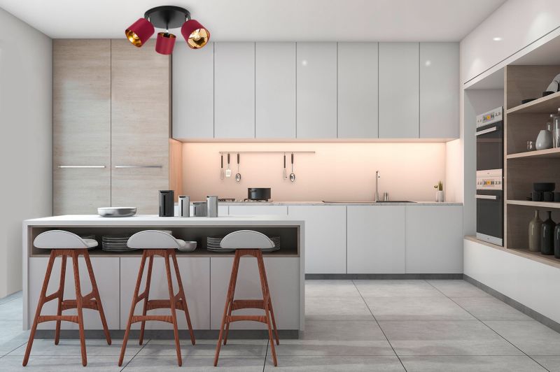 Lampa sufitowa wisząca kinkiet Light Home LH Gama 3x E27 60W karminowy/złoty 1szt.