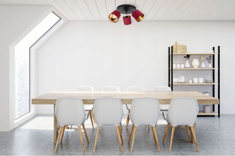 Lampa sufitowa wisząca kinkiet Light Home LH Gama 3x E27 60W karminowy/złoty 1szt.