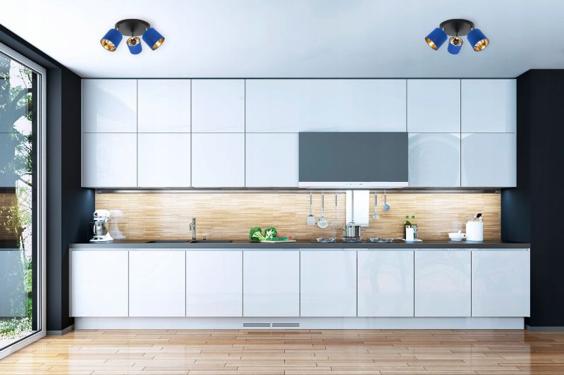 Lampa sufitowa wisząca kinkiet Light Home LH Gama 3x E27 60W niebieski/złoty 1szt.