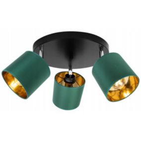 Lampa sufitowa wisząca kinkiet Light Home LH Gama 3x E27 60W zielony/złoty 1szt.