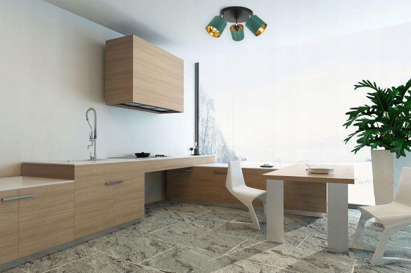 Lampa sufitowa wisząca kinkiet Light Home LH Gama 3x E27 60W zielony/złoty 1szt.