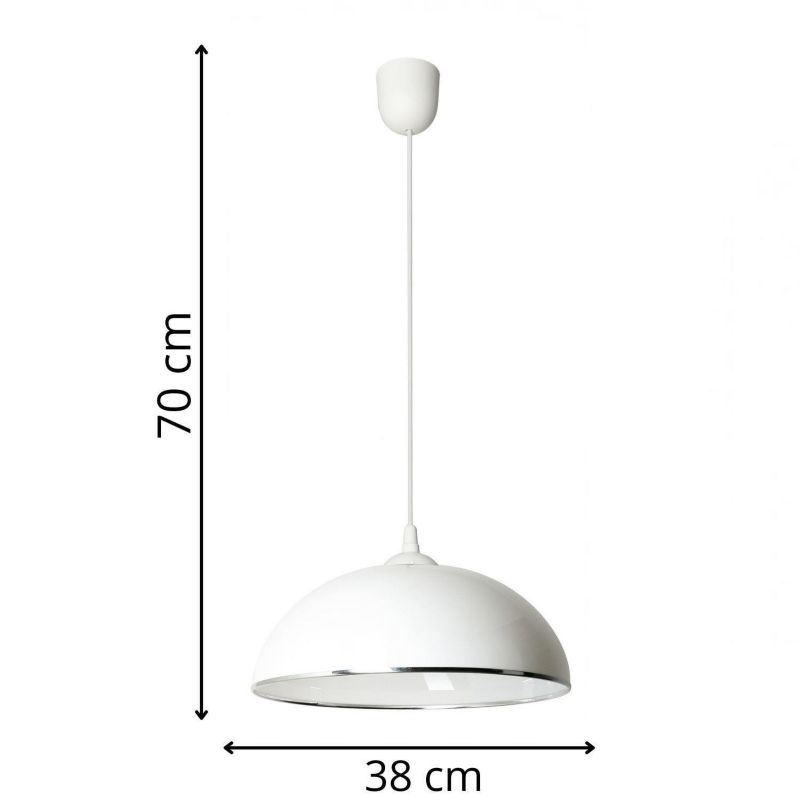 Lampa sufitowa wisząca Lampex Anja biała wym: 70 x 38 cm 1xE27 x   1 szt.