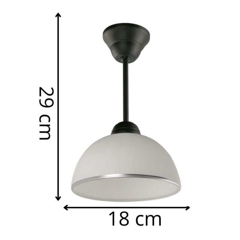 Lampa sufitowa wisząca Lampex Cyrkonia czarno-biała wym: 29 x 18 x 18 cm 1xE27 x 60W 1 szt.