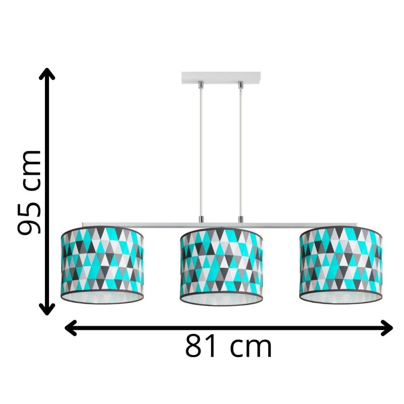 Lampa sufitowa wisząca Lampex Demeter biała multikolor wym: 95 x 81 x 20 cm 3xE27 x 60W 1 szt.