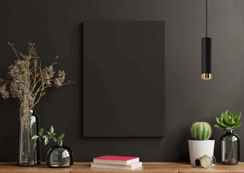 Lampa sufitowa wisząca Lampex Glori czarno-złota wym: 80 x 8 x 8 cm 1xG9 x 40W 1 szt.