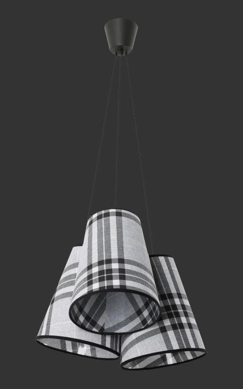 Lampa sufitowa wisząca Lampex Ksenia szaro-czarna wym: 80 x 40 x 40 cm 3xE27 x 60W 1 szt.