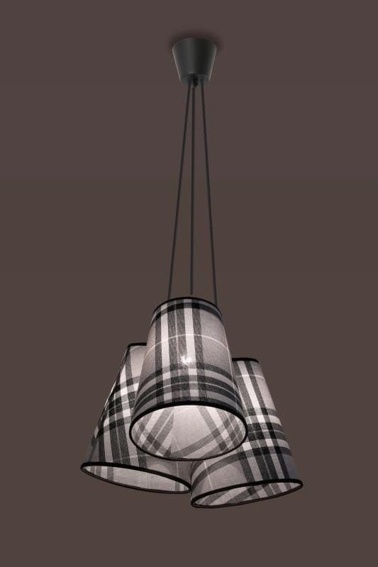 Lampa sufitowa wisząca Lampex Ksenia szaro-czarna wym: 80 x 40 x 40 cm 3xE27 x 60W 1 szt.