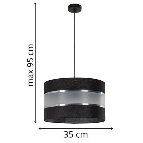 Lampa sufitowa wisząca Lampex Leone czarno-przezroczysty wym: 100 x 40 x 40 cm 1xE27 x 40W 1 szt.