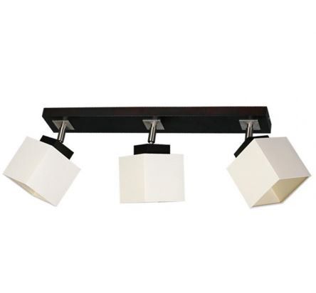 Lampa sufitowa wisząca Lampex Nelio kremowo-ciemne drewno-chromowana wym: 18 x 49 cm 3xE14 x  1 szt.