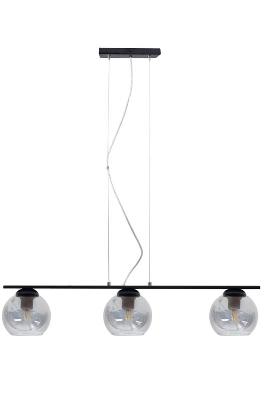 Lampa sufitowa wisząca LATIL HEXE E27 metal szkło 3 x 60W czarny H0826 1 szt.