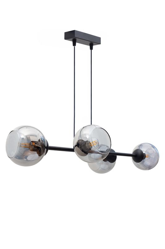 Lampa sufitowa wisząca LATIL HEXE E27 metal szkło 4 x 60W czarny H0808 1 szt.