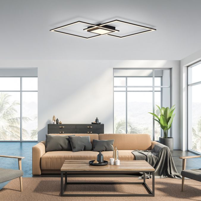 Lampa sufitowa wisząca Leuchten Direkt Asmin 2003 czarno-biała nowoczesna wbudowany LED 45W 1 szt.