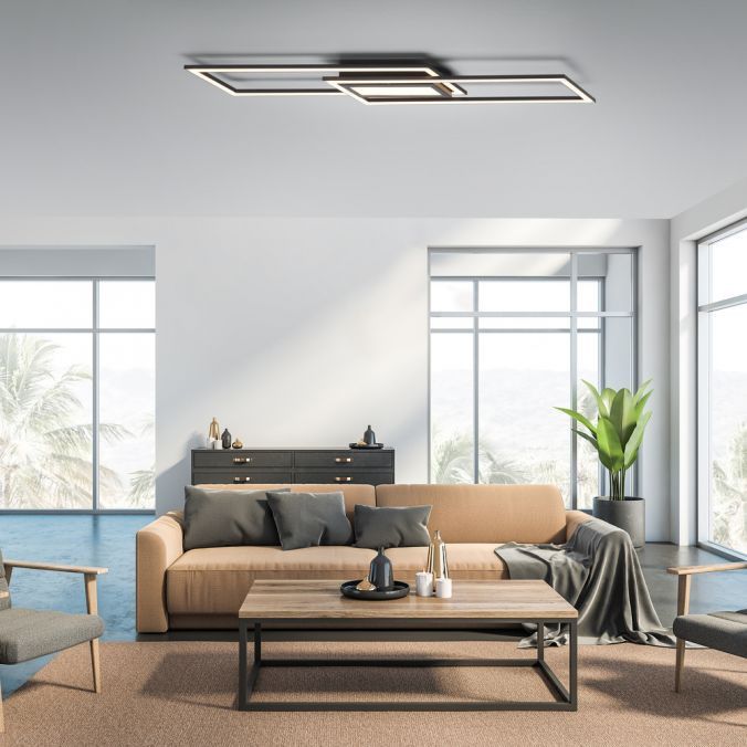 Lampa sufitowa wisząca Leuchten Direkt Asmin 2010 czarno-biała nowoczesna wbudowany LED 45W 1 szt.