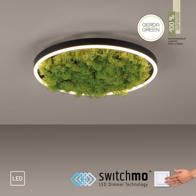 Lampa sufitowa wisząca Leuchten Direkt Green Ritus 4792 zielono-czarna nowoczesna wbudowany LED 20W 1 szt.