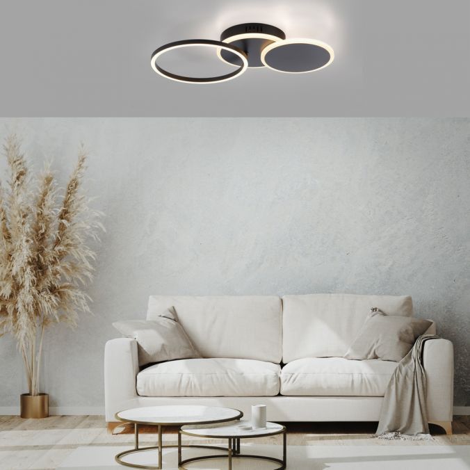 Lampa sufitowa wisząca Leuchten Direkt Sevent 4501 czarna nowoczesna wbudowany LED 25.5W 1 szt.