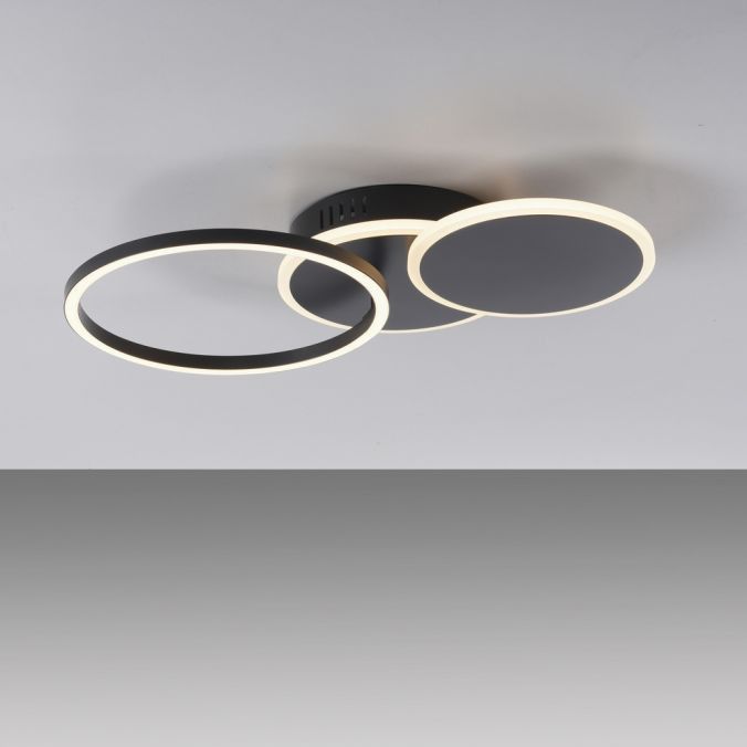 Lampa sufitowa wisząca Leuchten Direkt Sevent 4501 czarna nowoczesna wbudowany LED 25.5W 1 szt.