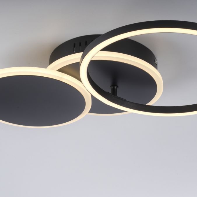 Lampa sufitowa wisząca Leuchten Direkt Sevent 4501 czarna nowoczesna wbudowany LED 25.5W 1 szt.