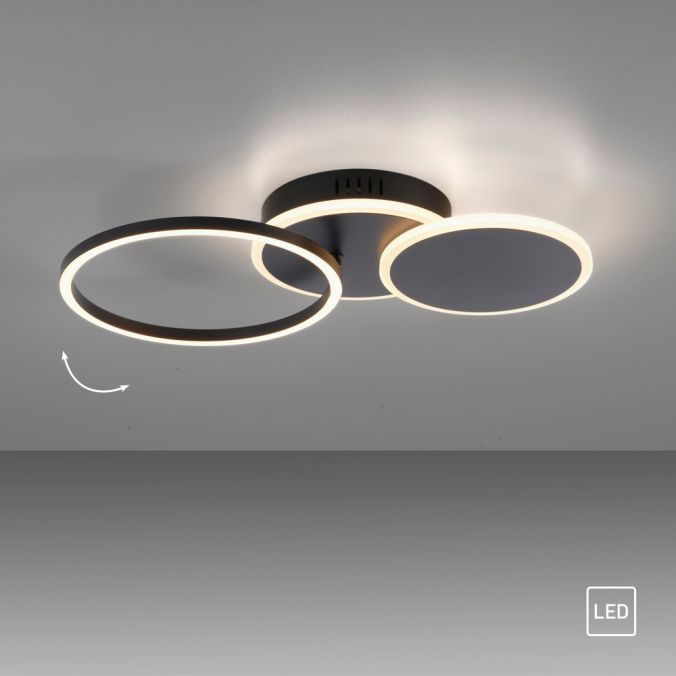 Lampa sufitowa wisząca Leuchten Direkt Sevent 4501 czarna nowoczesna wbudowany LED 25.5W 1 szt.