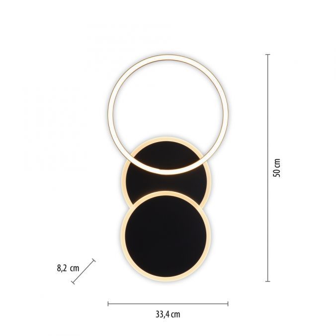 Lampa sufitowa wisząca Leuchten Direkt Sevent 4501 czarna nowoczesna wbudowany LED 25.5W 1 szt.