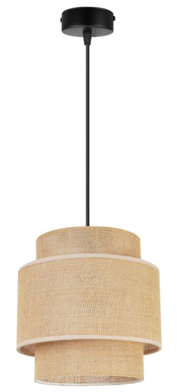 Lampa sufitowa wisząca Light Home Boho 1x E27 60W juta czarny/beżowy 1szt.