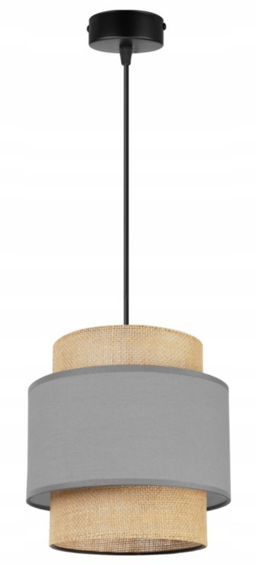 Lampa sufitowa wisząca Light Home Boho 1x E27 60W juta czarny/szary 1szt.