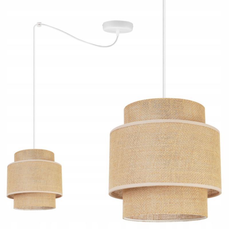 Lampa sufitowa wisząca Light Home Boho Spider 1x E27 60W juta biały/beżowy 1szt.