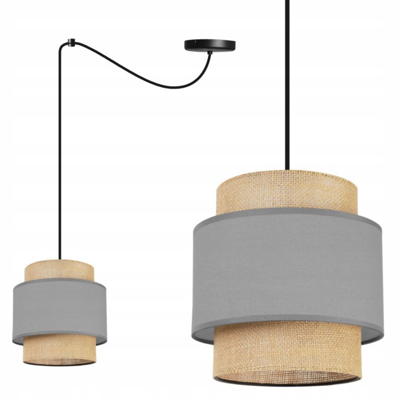 Lampa sufitowa wisząca Light Home Boho Spider 1x E27 60W juta czarny/szary 1szt.