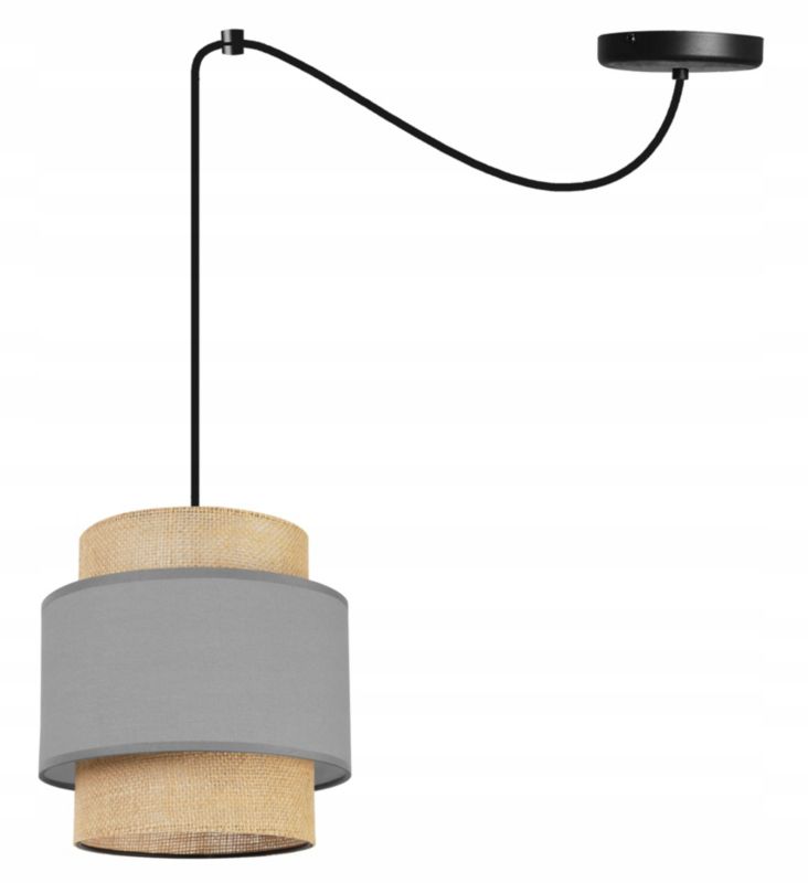 Lampa sufitowa wisząca Light Home Boho Spider 1x E27 60W juta czarny/szary 1szt.