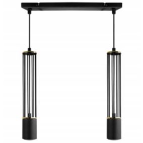 Lampa sufitowa wisząca Light Home LH Aria 2x GU10 czarny/złoty 1szt.