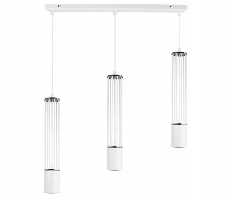 Lampa sufitowa wisząca Light Home LH Aria 3x GU10 biały/srebrny 1szt.