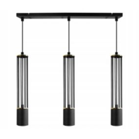 Lampa sufitowa wisząca Light Home LH Aria 3x GU10 czarny/złoty 1szt.