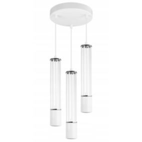Lampa sufitowa wisząca Light Home LH Aria 3x GU10 okrągły 19,5cm biały/srebrny 1szt.