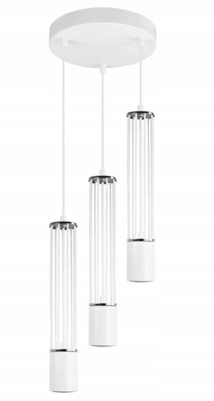 Lampa sufitowa wisząca Light Home LH Aria 3x GU10 okrągły 19,5cm biały/srebrny 1szt.
