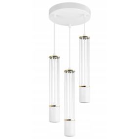 Lampa sufitowa wisząca Light Home LH Aria 3x GU10 okrągły 19,5cm biały/złoty 1szt.