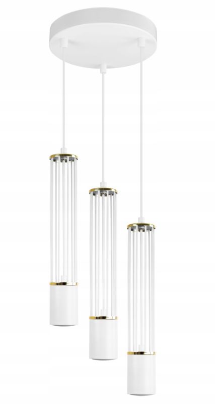 Lampa sufitowa wisząca Light Home LH Aria 3x GU10 okrągły 19,5cm biały/złoty 1szt.