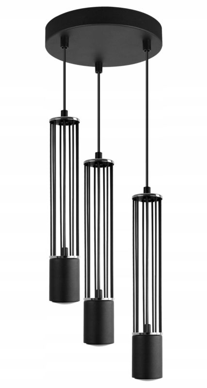 Lampa sufitowa wisząca Light Home LH Aria 3x GU10 okrągły 19,5cm czarny/srebrny 1szt.
