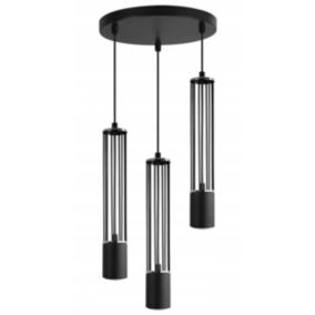 Lampa sufitowa wisząca Light Home LH Aria 3x GU10 okrągły 30cm czarny/srebrny 1szt.