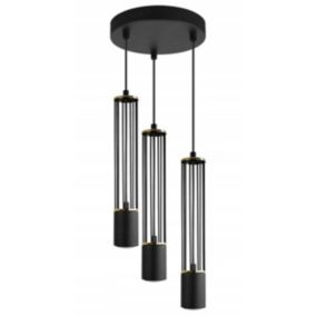 Lampa sufitowa wisząca Light Home LH Aria 3x GU10 okragły 19,5cm czarny/złoty 1szt.