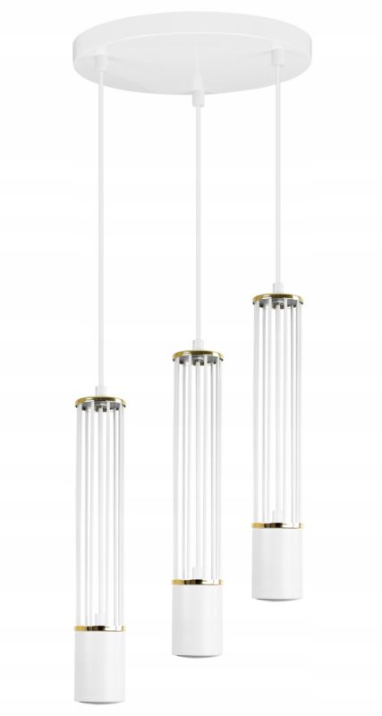Lampa sufitowa wisząca Light Home LH Aria 3x GU10 okragły 30cm biały/złoty 1szt.