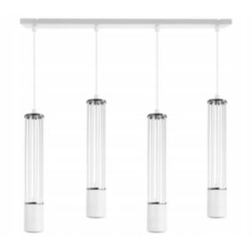 Lampa sufitowa wisząca Light Home LH Aria 4x GU10 biały/srebrny 1szt.