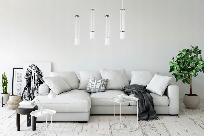 Lampa sufitowa wisząca Light Home LH Aria 4x GU10 biały/srebrny 1szt.