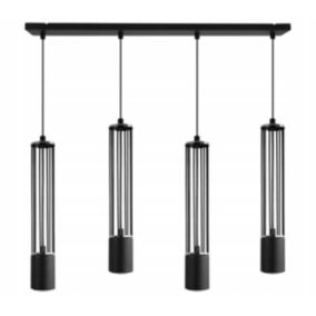 Lampa sufitowa wisząca Light Home LH Aria 4x GU10 czarny/srebrny 1szt.