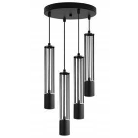 Lampa sufitowa wisząca Light Home LH Aria 4x GU10 okrągły czarny/srebrny 1szt.